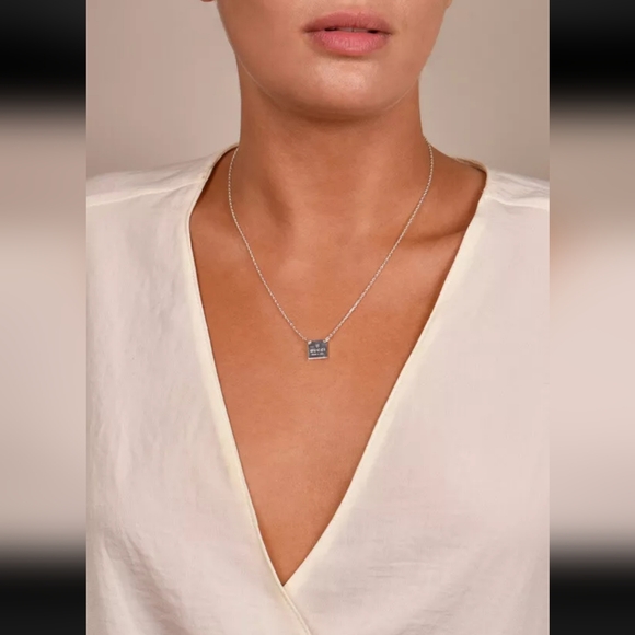 NEW Gucci Logo Square Pendant Necklace With Box And Dust Bag.Full Inclusion - Picture 3 of 17